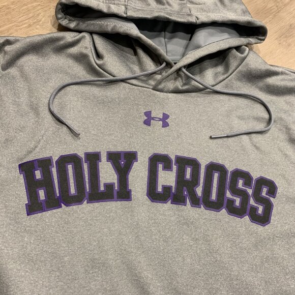 Under Armour College of The Holy Cross Crusaders Hoodie Sweatshirt Men's Medium - Picture 2 of 6